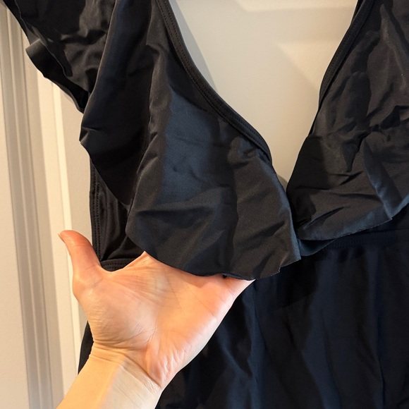 Black Ruffled One Piece - Picture 2 of 5